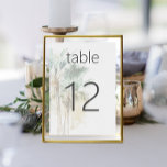 Numeração De Mesa Casamento Moderno de Palmeiras Tropicais<br><div class="desc">Elevem a sua celebração de casamento com o nosso sofisticado número da mesa de casamento Tropical Palm Trees Moderna. Este design espetacular mostra um grupo de palmeiras de cor de água verde e marrom, esmeriladas, colocadas sobre um fundo texturizado de papel aquoso branco, criando uma atmosfera cativante e tropical. Ideal...</div>