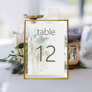 Numeração De Mesa Casamento Moderno de Palmeiras Tropicais