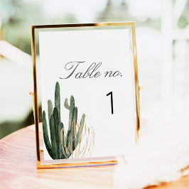 Numeração De Mesa Casamento Moderno de Saguaro Cactus