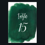 Numeração De Mesa Casamento Moderno de Watercolor Green<br><div class="desc">Casamento Moderno de Watercolor Green</div>