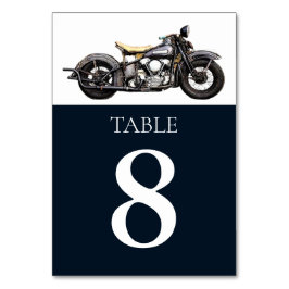 Numeração De Mesa Casamento Moderno do Marinho de Motocicleta Vintag