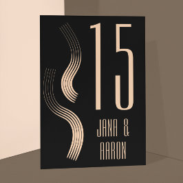 Numeração De Mesa Casamento Moderno do Streamline Beige-on-Black