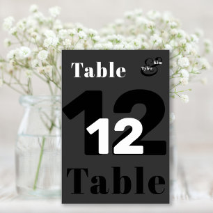 Numeração De Mesa Casamento moderno e elegante preto e branco