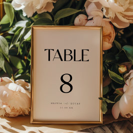Numeração De Mesa Casamento Moderno e Minimalista Preto e Branco