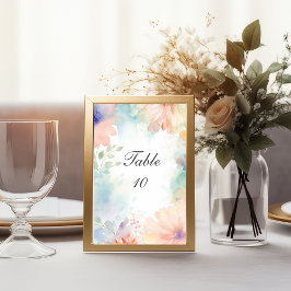 Numeração De Mesa Casamento Moderno Elegante Da Pastel Floral Waterc