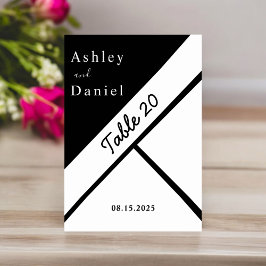 Numeração De Mesa Casamento Moderno Elegante De Black E White Clássi