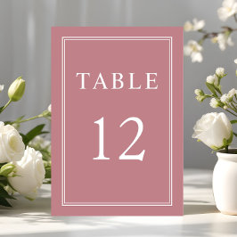 Numeração De Mesa Casamento Moderno Elegante Formal Rosa Po dusty