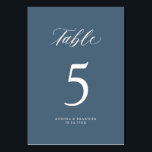 Numeração De Mesa Casamento Moderno Elegante Simples e Minimalista<br><div class="desc">Simples e Minimalista Dusty,  número da mesa de casamento azul. Por favor,  encontre mais designs e variações na minha loja de "blisswedingpaperie". E fique à vontade para me contactar para mais personalizações ou itens correspondentes.</div>