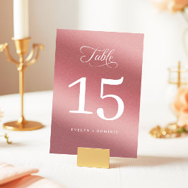Numeração De Mesa Casamento Moderno em Rosa Dourado Elegante