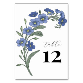 Numeração De Mesa Casamento Moderno Floral Azul Periwinkle