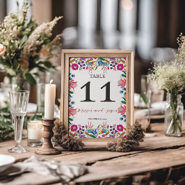 Numeração De Mesa Casamento Moderno Floral Botânico Colorido Mexican