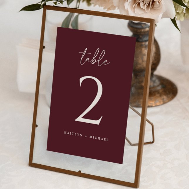 Numeração De Mesa Casamento Moderno Merlot (Criador carregado)