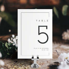 Numeração De Mesa Casamento moderno minimalista