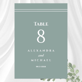 Numeração De Mesa Casamento Moderno Minimalista Elegante Sage