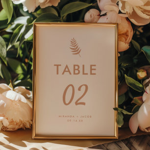 Numeração De Mesa Casamento Moderno Minimalista Folha de Palmeira Be