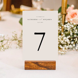 Numeração De Mesa Casamento Moderno Negro e Minimalista de Marfim
