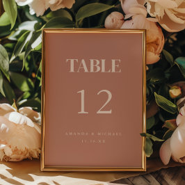 Numeração De Mesa Casamento Moderno Rosa Corado