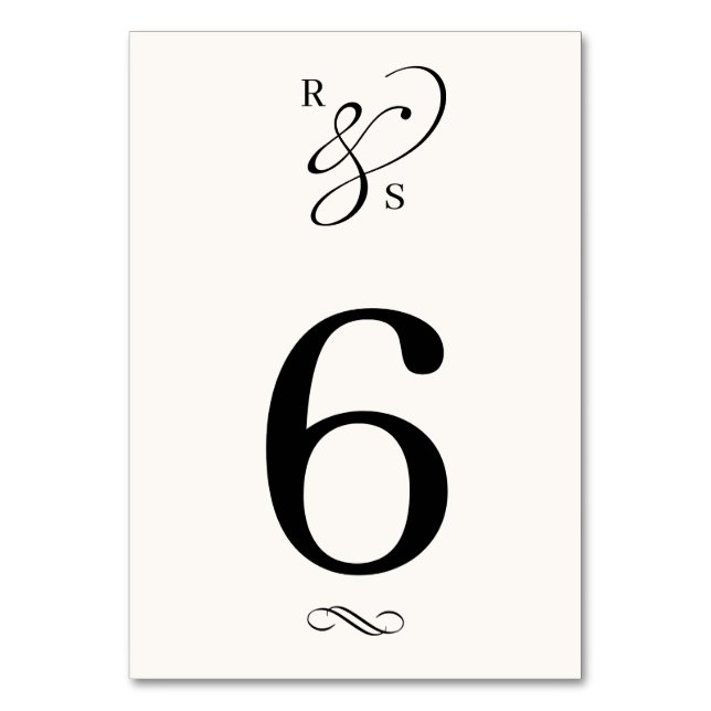 Numeração De Mesa Casamento Monograma Clássico Minimalista  (Frente)