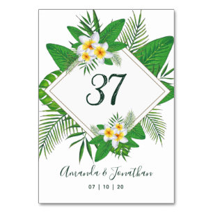 Numeração De Mesa Casamento na Praia Aloha em Aquarela