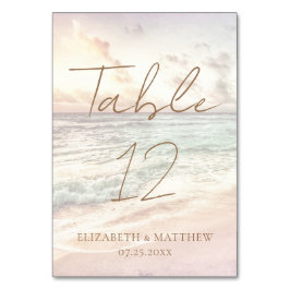 Numeração De Mesa Casamento na Praia ao Pôr do Sol