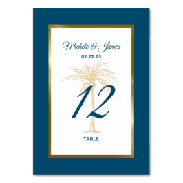 Numeração De Mesa Casamento na Praia da Palmeira Azul Dourada do Oce