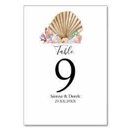 Numeração De Mesa Casamento na praia de Coral e Conchas