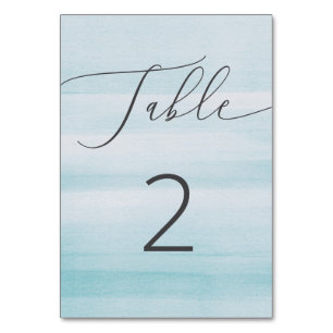 Numeração De Mesa Casamento Náutico Blue Watercolor. Praia Minimalis