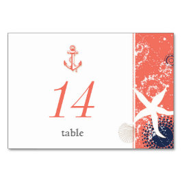 Numeração De Mesa Casamento Náutico Branco Azul Marinho Coral