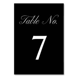 Numeração De Mesa Casamento Negra Formal Minimalista de Script Elega