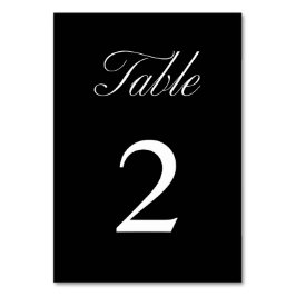 Numeração De Mesa Casamento Negra Formal Minimalista de Script Elega