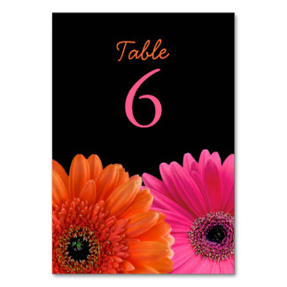 Numeração De Mesa Casamento Negra Laranja Rosa Gerbera Gerber Daisy