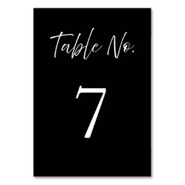Numeração De Mesa Casamento Negro da Caligrafia de Script Elegante