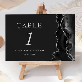 Numeração De Mesa Casamento Negro de Prata Escura