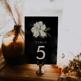 Numeração De Mesa Casamento Negro e Branco da Magnolia Elegante