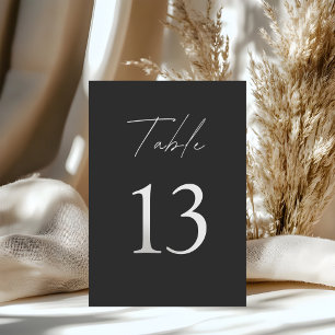 Numeração De Mesa Casamento Negro e Branco minimalista