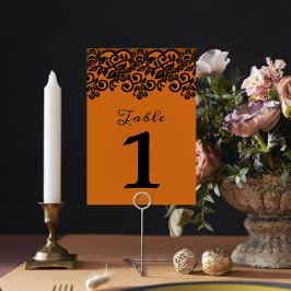 Numeração De Mesa Casamento Negro Laranja do Halloween do Luar Gótic