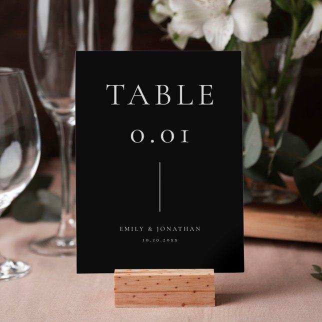 Numeração De Mesa Casamento Negro Minimalista (Criador carregado)