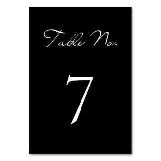 Numeração De Mesa Casamento Negro Minimalista de Script Clássico