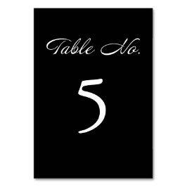 Numeração De Mesa Casamento Negro Minimalista de Script Moderno