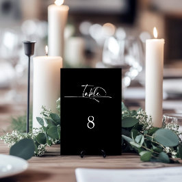Numeração De Mesa Casamento Negro Minimalista Moderno