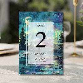 Numeração De Mesa Casamento no Bosque do Lago sob a Luz da Lua no Na
