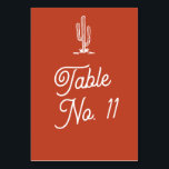 Numeração De Mesa Casamento no Deserto do Saguaro Cactus Vermelho Ne<br><div class="desc">Número de Tabela Personalizada de Casamento do Deserto do Saguaro Cactus,  Retro Terracotta Vermelho,  Negrito</div>