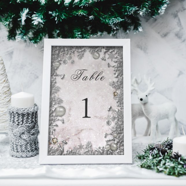 Numeração De Mesa Casamento no inverno de Neve Espumante (Criador carregado)