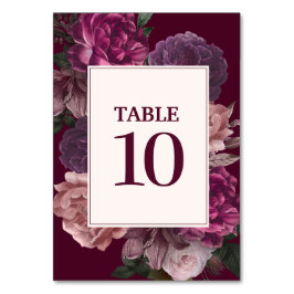 Numeração De Mesa Casamento no inverno de queda floral de Aquarela e
