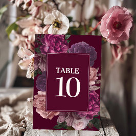 Numeração De Mesa Casamento no inverno de queda floral de Aquarela e