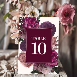 Numeração De Mesa Casamento no inverno de queda floral de Aquarela e