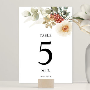 Numeração De Mesa Casamento no inverno Floral de Wreath de Natal