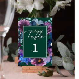 Numeração De Mesa Casamento no inverno floral verde de cor d'água