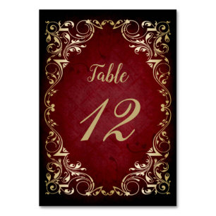 Numeração De Mesa casamento no inverno rústico vermelho