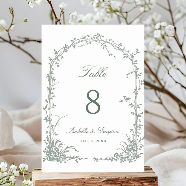 Numeração De Mesa Casamento no Jardim com Arco Botânico Romântico em (Criador carregado)